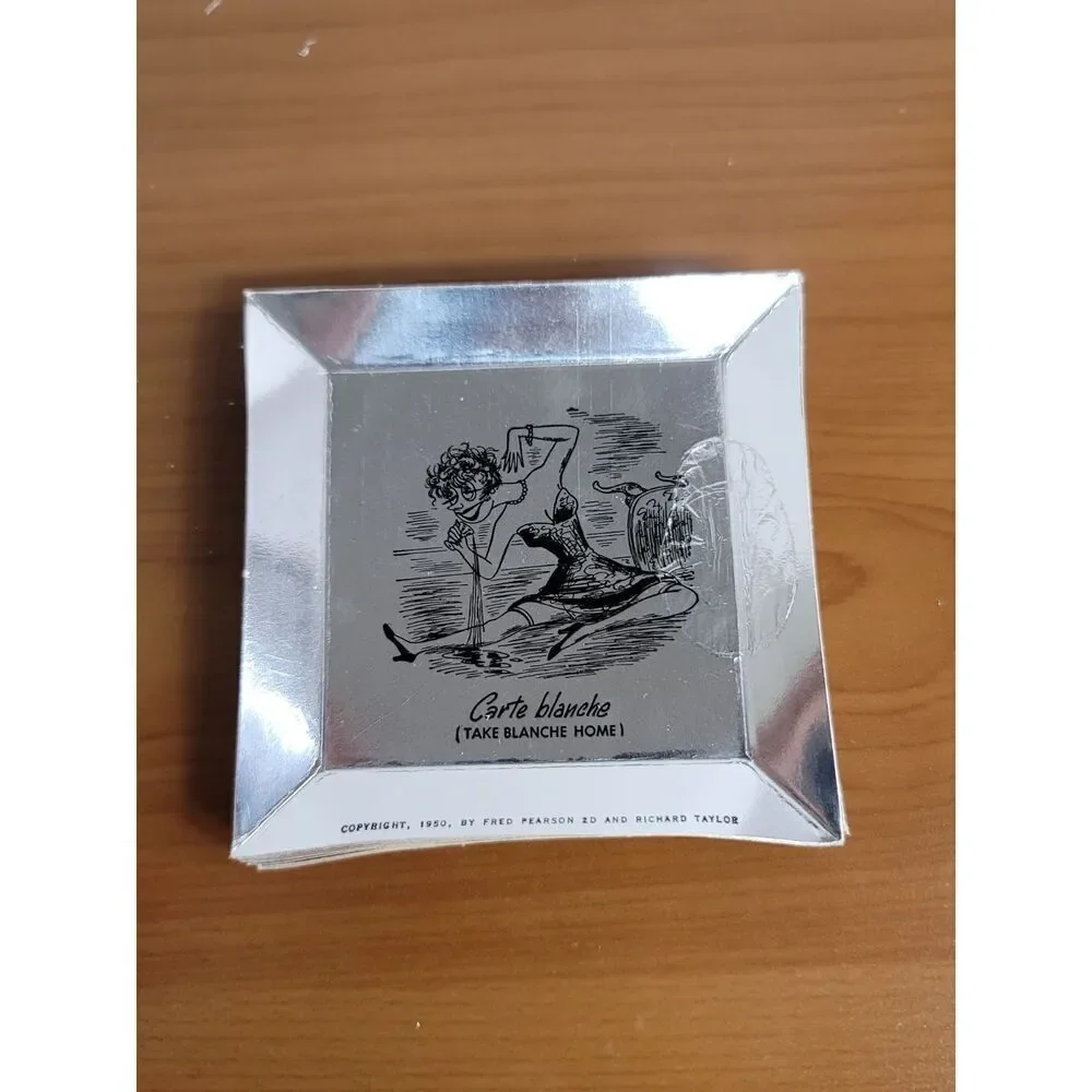 VTG 1950 Fractured French Ashtrays Coasters #A26